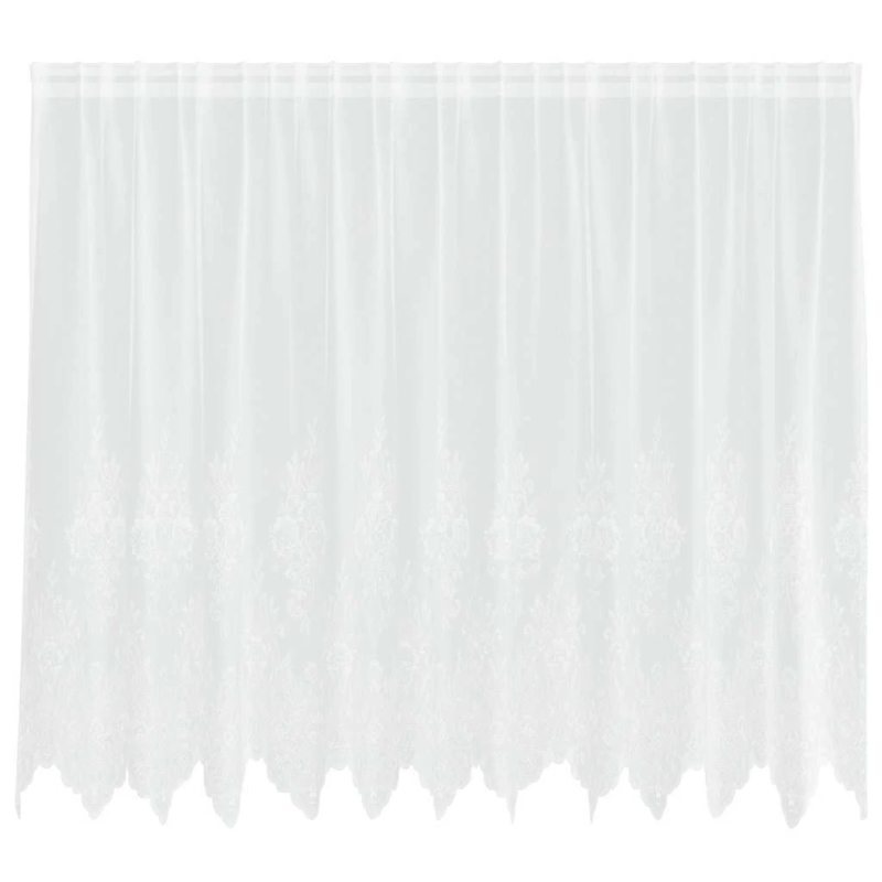 vidaXL Mežģīņu aizkars ar aizkariem Balts 160 x 300 cm Poliesters