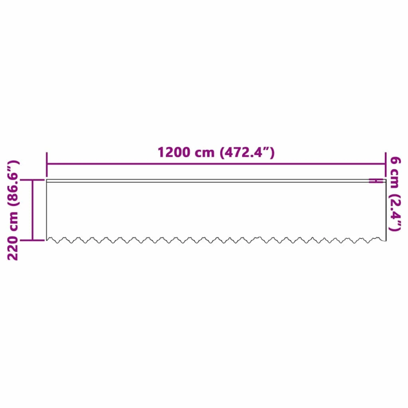 vidaXL Mežģīņu aizkars ar aizkariem Balts 220 x 1200 cm Poliesters