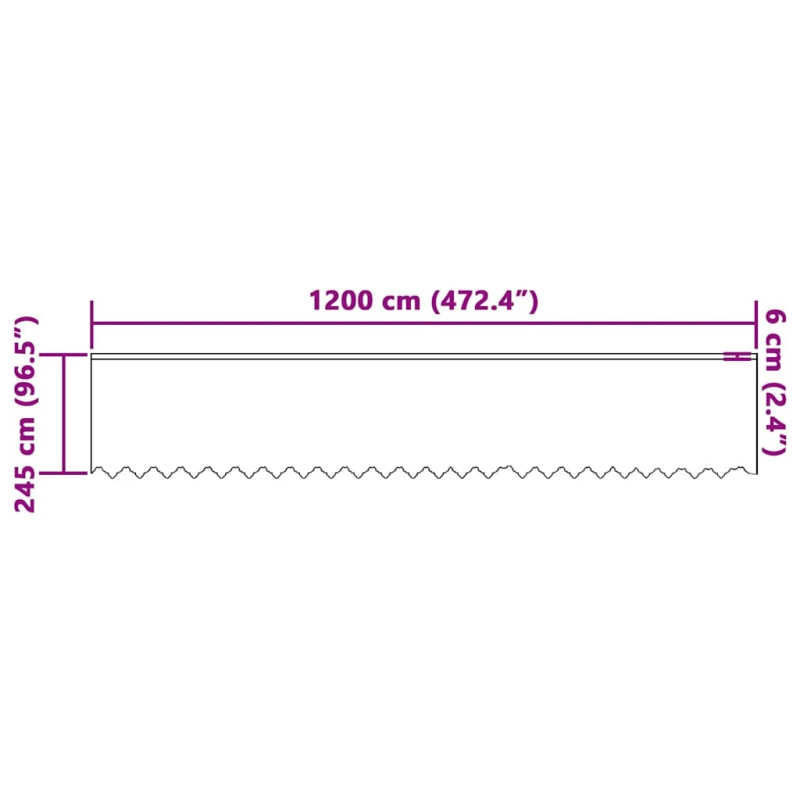 vidaXL Mežģīņu aizkars ar aizkariem Balts 245 x 1200 cm Poliesters