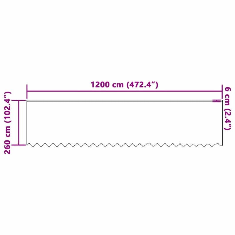 vidaXL Mežģīņu aizkars ar aizkariem Balts 260 x 1200 cm Poliesters