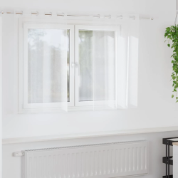 vidaXL Voile aizkaris ar aizkariem 2 pcs Balts 140 x 140 cm Poliesters