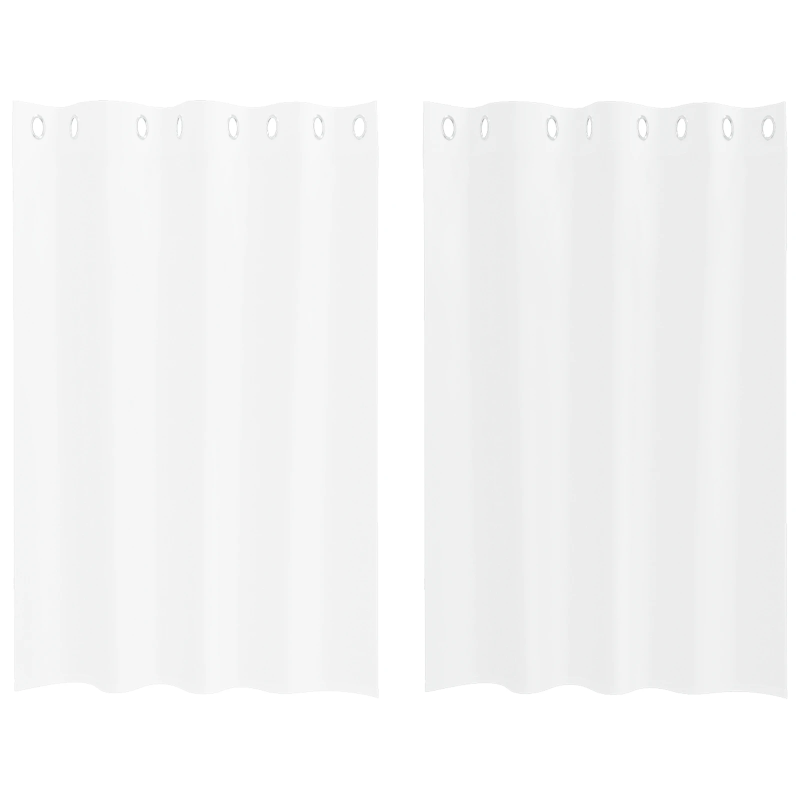 vidaXL Voile aizkaris ar aizkariem 2 pcs Balts 140 x 140 cm Poliesters