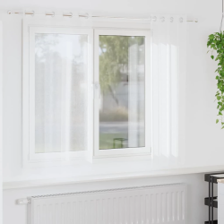 vidaXL Voile aizkaris ar aizkariem 2 pcs Balts 175 x 140 cm Poliesters