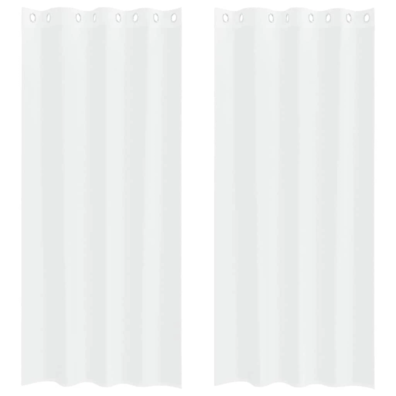 vidaXL Voile aizkaris ar aizkariem 2 pcs Balts 225 x 140 cm Poliesters