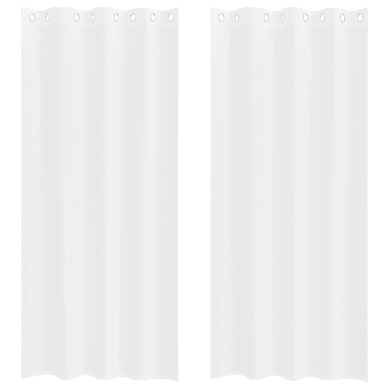 vidaXL Voile aizkaris ar aizkariem 2 pcs Balts 260 x 140 cm Poliesters