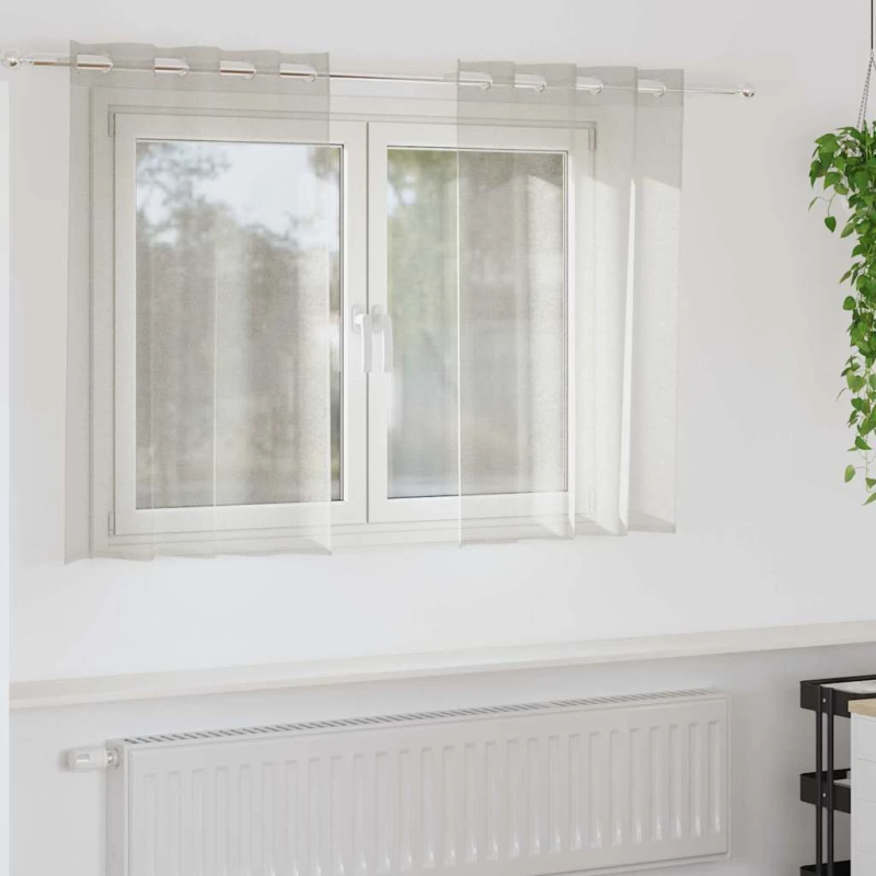 vidaXL Voile aizkaris 2 pcs Krēmkrāsa 140 x 140 cm Poliesters