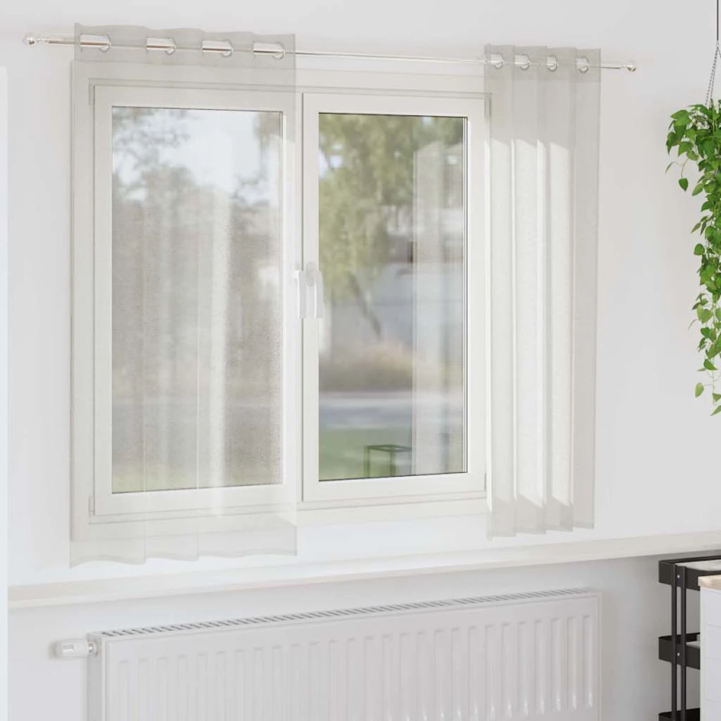 vidaXL Voile aizkaris 2 pcs Krēmkrāsa 175 x 140 cm Poliesters