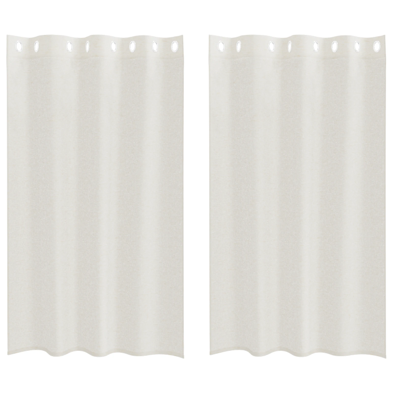 vidaXL Voile aizkaris 2 pcs Krēmkrāsa 175 x 140 cm Poliesters