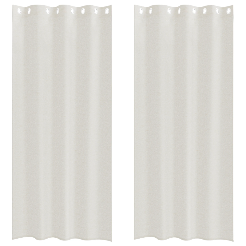 vidaXL Voile aizkaris 2 pcs Krēmkrāsa 245 x 140 cm Poliesters