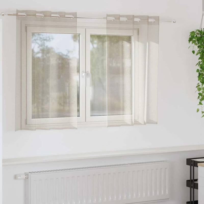 vidaXL Voile aizkaris 2 pcs Smilšu 140 x 140 cm Poliesters