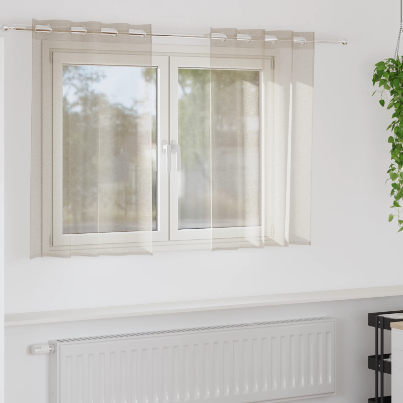 vidaXL Voile aizkaris 2 pcs Smilšu 140 x 140 cm Poliesters