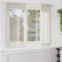 vidaXL Voile aizkaris 2 pcs Smilšu 175 x 140 cm Poliesters