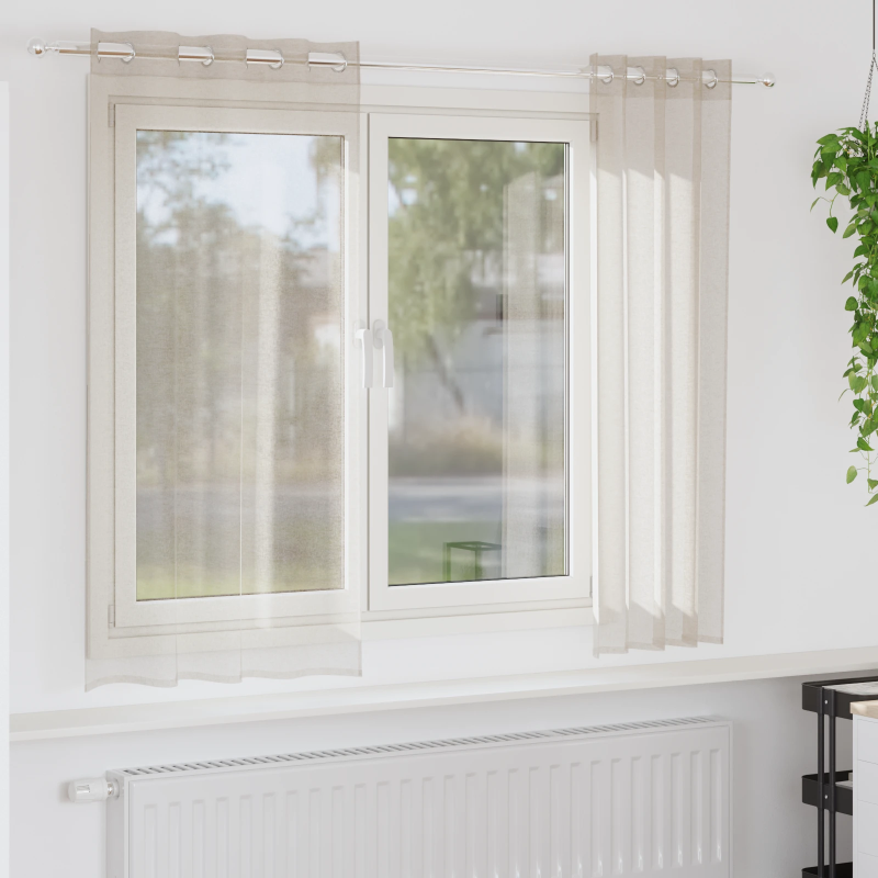 vidaXL Voile aizkaris 2 pcs Smilšu 175 x 140 cm Poliesters