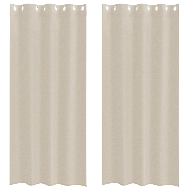 vidaXL Voile aizkaris 2 pcs Smilšu 225 x 140 cm Poliesters