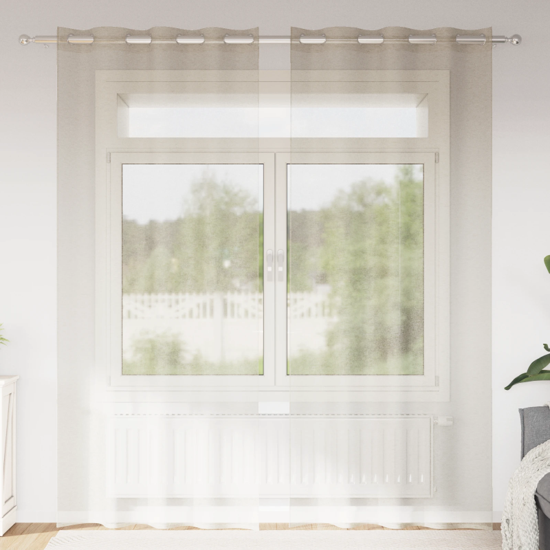 vidaXL Voile aizkaris 2 pcs Smilšu 245 x 140 cm Poliesters