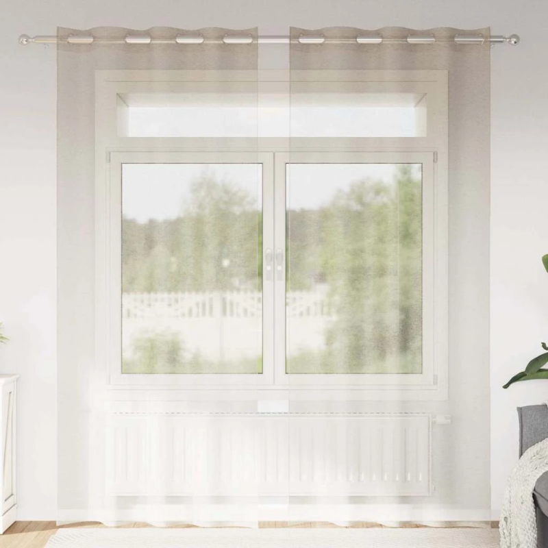 vidaXL Voile aizkaris 2 pcs Smilšu 260 x 140 cm Poliesters