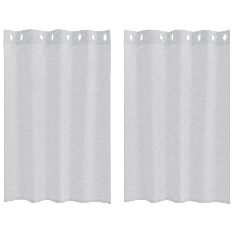 vidaXL Voile aizkaris 2 pcs Gaiši pelēks 140 x 140 cm Poliesters