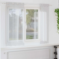 vidaXL Voile aizkaris 2 pcs Gaiši pelēks 175 x 140 cm Poliesters