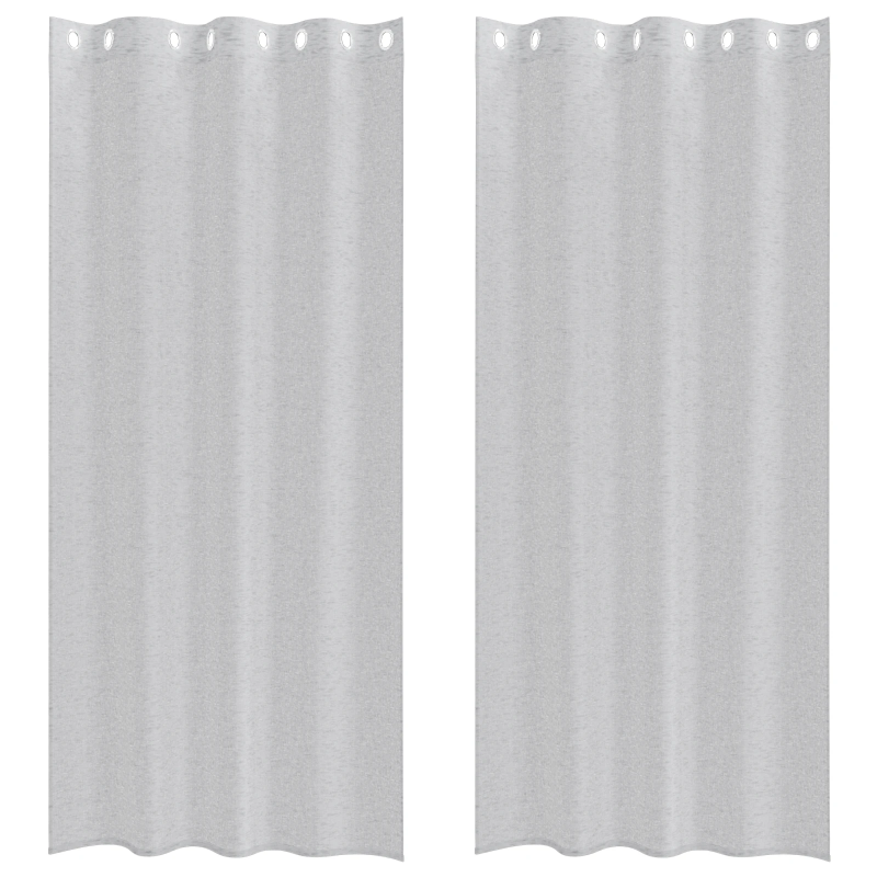 vidaXL Voile aizkaris 2 pcs Gaiši pelēks 225 x 140 cm Poliesters