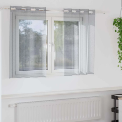 vidaXL Voile aizkaris 2 pcs Tumši pelēks 140 x 140 cm Poliesters