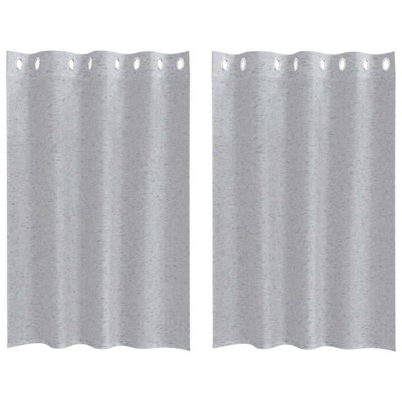 vidaXL Voile aizkaris 2 pcs Tumši pelēks 140 x 140 cm Poliesters