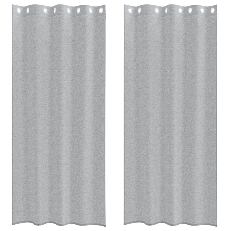 vidaXL Voile aizkaris 2 pcs Tumši pelēks 260 x 140 cm Poliesters