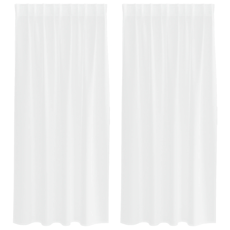 vidaXL Voile aizkaris ar aizkariem 2 pcs Balts 175 x 140 cm Poliesters