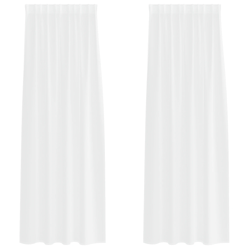 vidaXL Voile aizkaris ar aizkariem 2 pcs Balts 245 x 140 cm Poliesters
