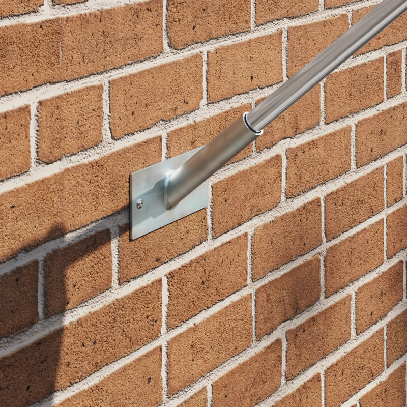 vidaXL Karoga Pole Turētājs Sudraba 10.5 x 7.5 x 0.2 cm Tērauds