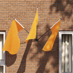 vidaXL Karoga Pole Turētājs Melna 10.5 x 7.5 x 0.2 cm Tērauds