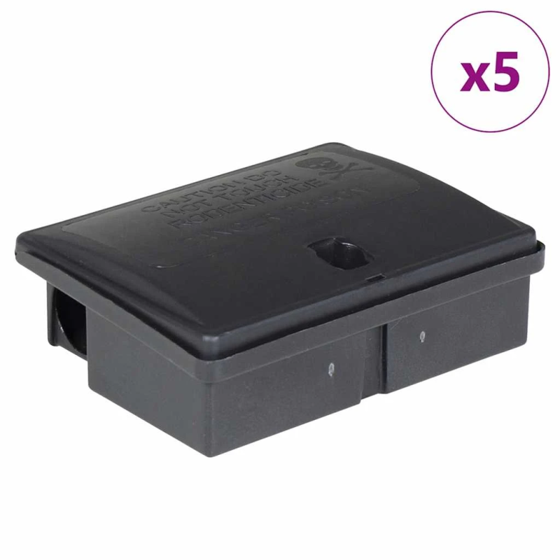 vidaXL Mouse Traps 5gb Melns 13x10x4 cm