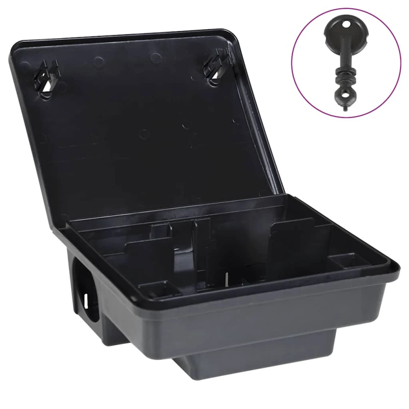 vidaXL Peļu slazdi 4 gab Melns 23x19x9,5 cm