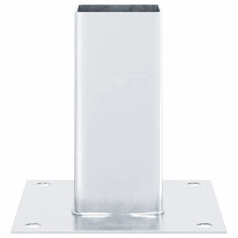 vidaXL Statu pamatnes Kvadrāts 4 gab Sudrabs 71x71 mm Cinkots Tērauds