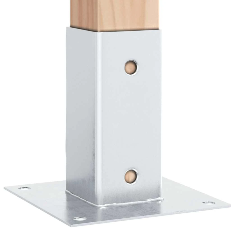 vidaXL Statu pamatnes Kvadrāts 4 gab Sudrabs 71x71 mm Cinkots Tērauds