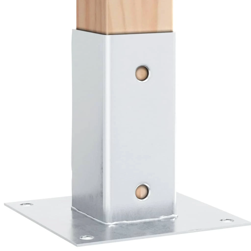 vidaXL Statu pamatnes Kvadrāts 12gb Sudrabs 71x71 mm Cinkots Tērauds