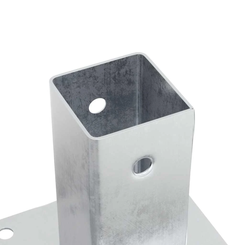 vidaXL Statu pamatnes Kvadrāts 12gb Sudrabs 71x71 mm Cinkots Tērauds