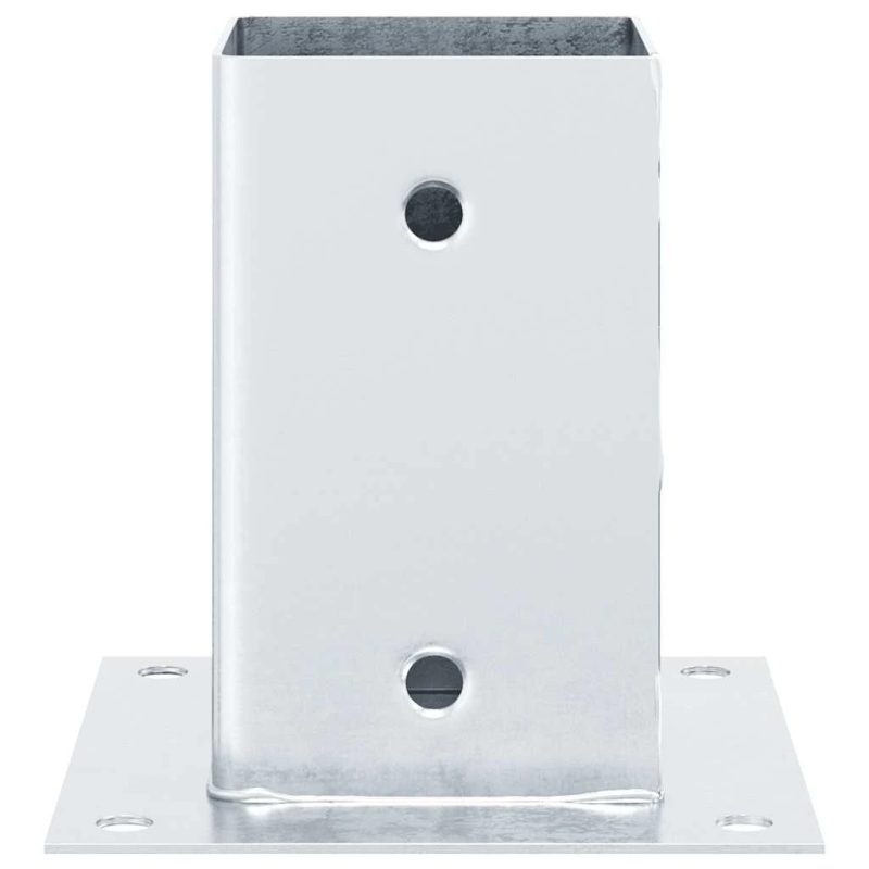 vidaXL Statu pamatnes Kvadrāts 4 gab Sudrabs 81x81 mm Cinkots Tērauds