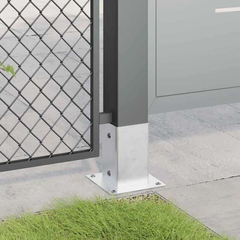 vidaXL Statu pamatnes Kvadrāts 12gb Sudrabs 81x81 mm Cinkots Tērauds