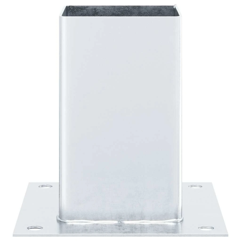 vidaXL Statu pamatnes Kvadrāts 12gb Sudrabs 81x81 mm Cinkots Tērauds