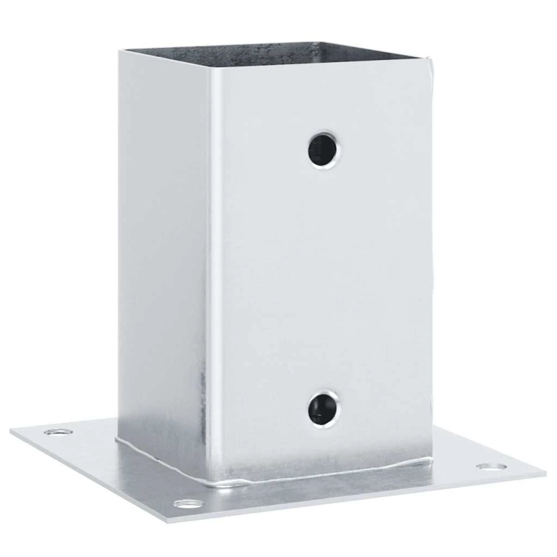 vidaXL Statu pamatnes Kvadrāts 12gb Sudrabs 91x91 mm Cinkots Tērauds