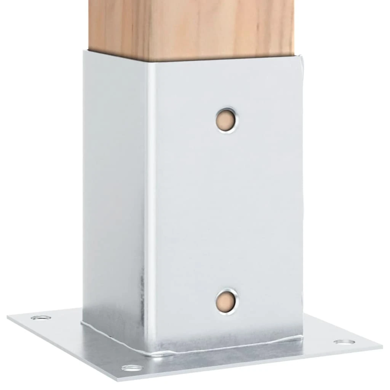 vidaXL Statu pamatnes Kvadrāts 12gb Sudrabs 91x91 mm Cinkots Tērauds