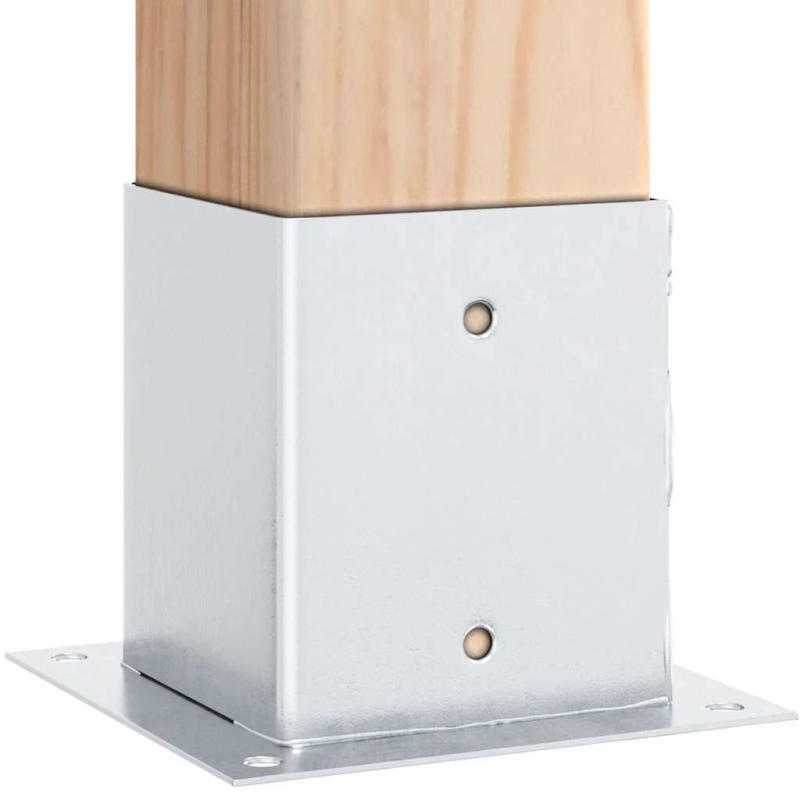 vidaXL Statu pamatnes Kvadrāts 4 gab Sudrabs 101x101mm Cinkots tērauds