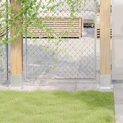 vidaXL Statu pamatnes Kvadrāts 4 gab Sudrabs 121x12mm Cinkots tērauds