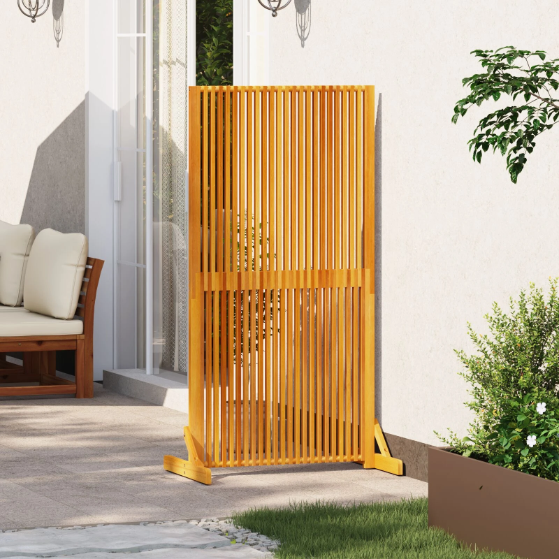vidaXL Privātuma ekrāns Brūna 79.5 x 50 x 150 cm Akācijas masīvkoks