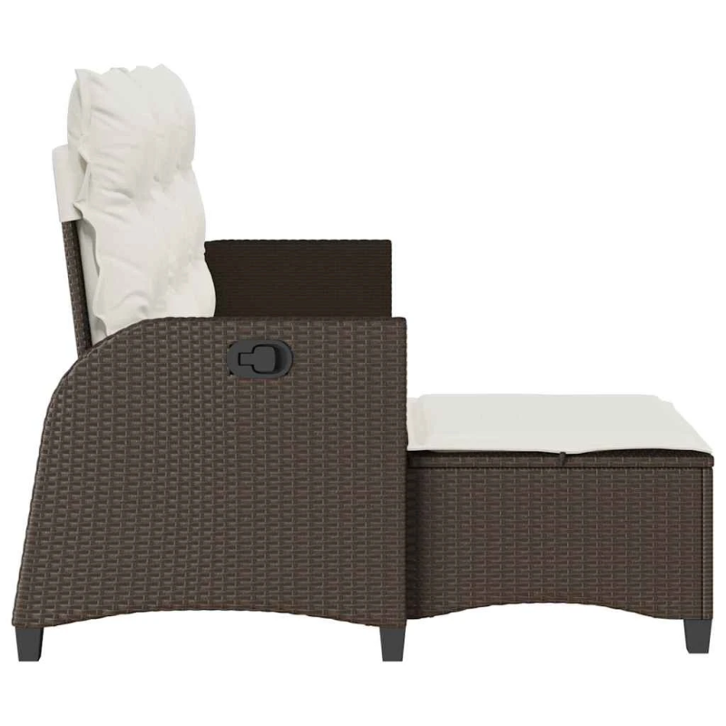 vidaXL Atlaižams dārza dīvāns ar spilveniem L-formas brūns poliratanga