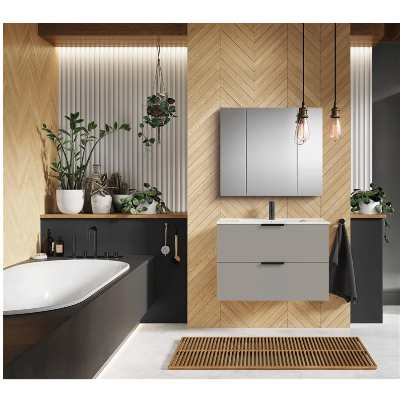 Vannas istabas skapītis ar izlietni Elita Astra, pelēks, 40.5x80x53