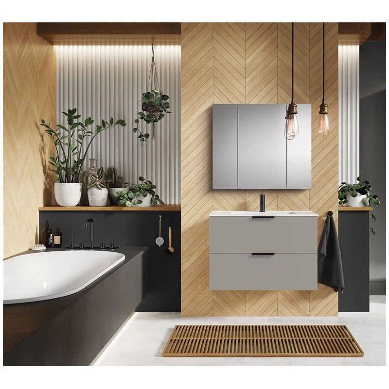 Vannas istabas skapītis ar izlietni Elita Astra, pelēks, 40.5x80x53