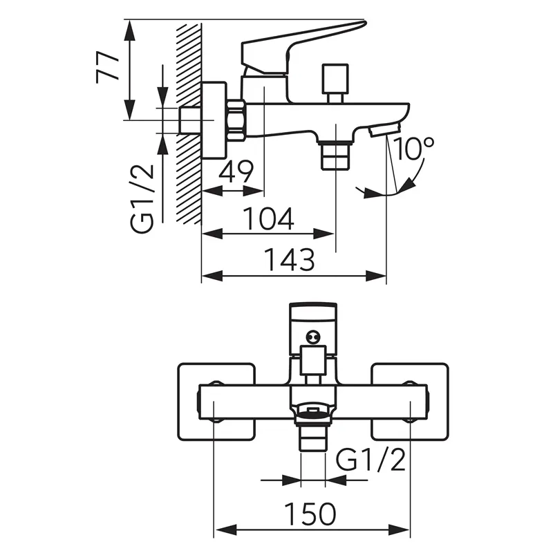 Vannas jaucējkrāns Ferro Lippi Ecologica, hroma