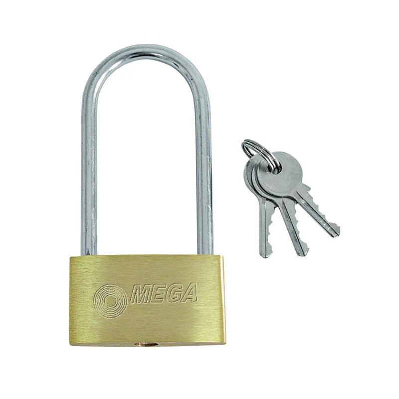 Piekaramā slēdzene misiņa garš šeikelis 40mm 3 atslēgas