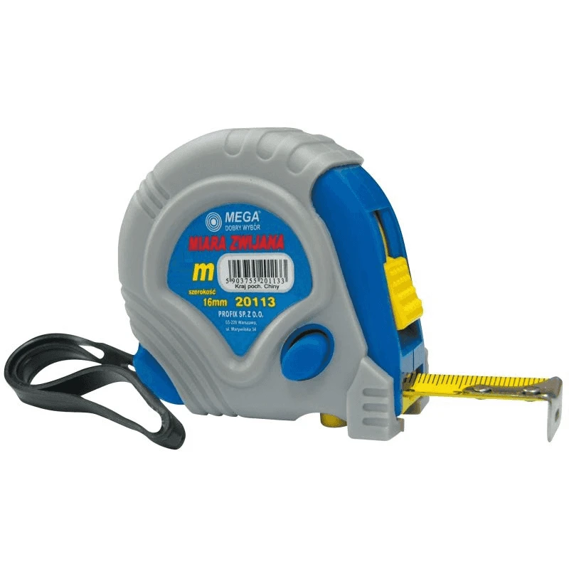 Mērlente 2mx16mm, gumijas korpusā, II klase